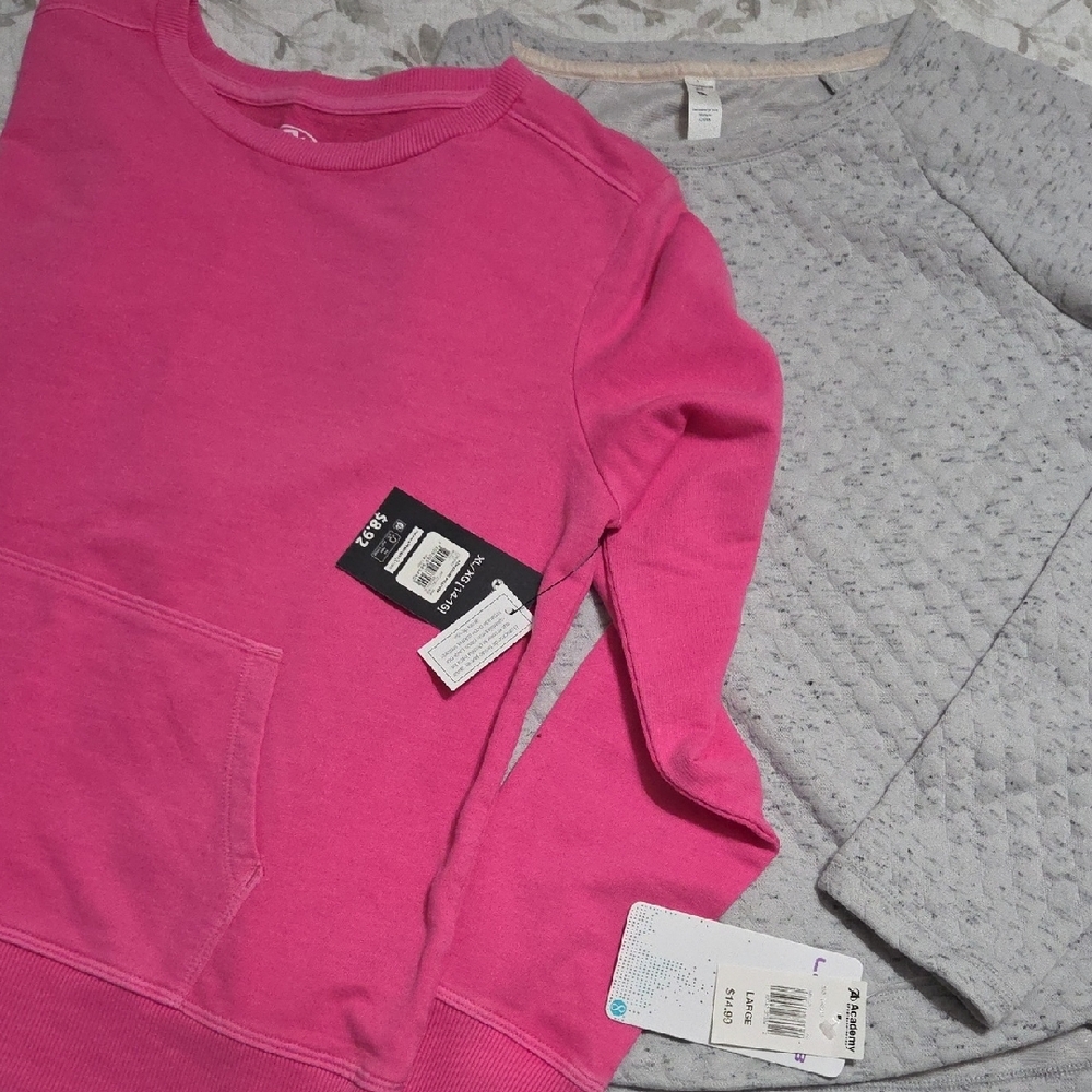 Pink and Gray Sweatshirts